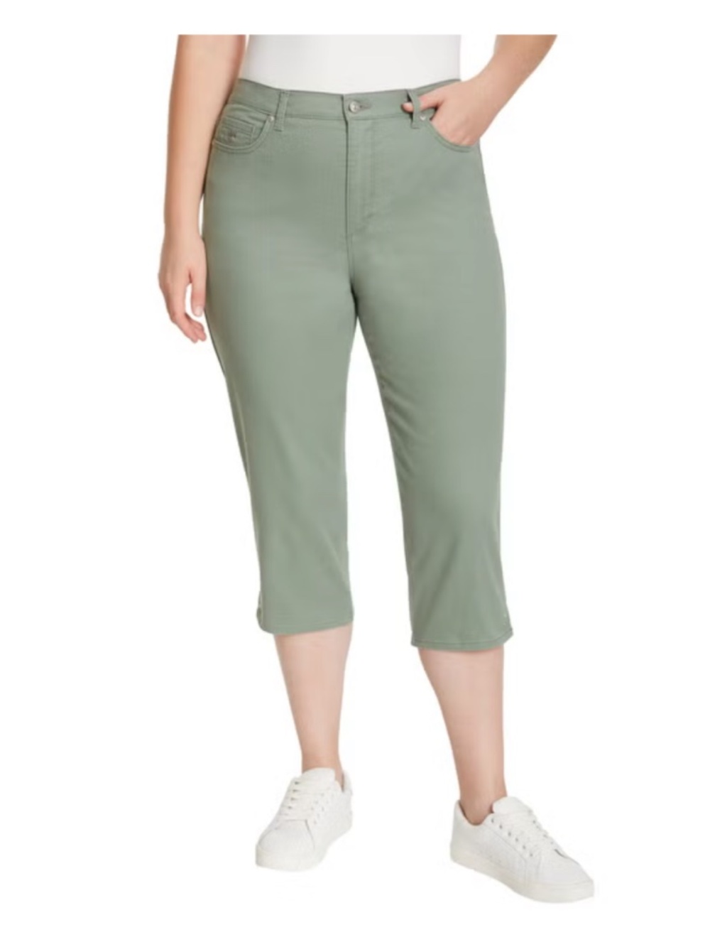 Gloria Vanderbilt Womens Amanda Green Classic Fit Capri Pants 10